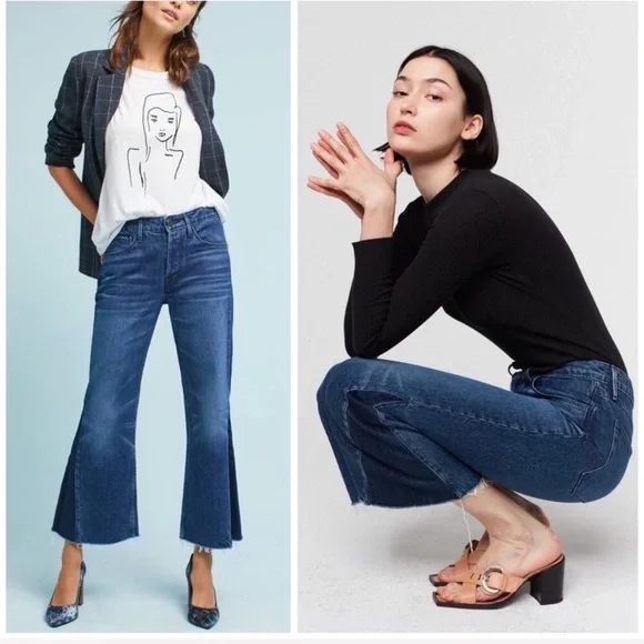 NWT 3x1 Higher Ground Gusset Flared Cropped Jeans - Picture 6 of 10